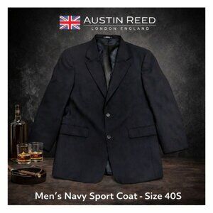 Austin Reed London Navy Sport Coat Blazer Men's 40S Dillard’s Tailored Fit